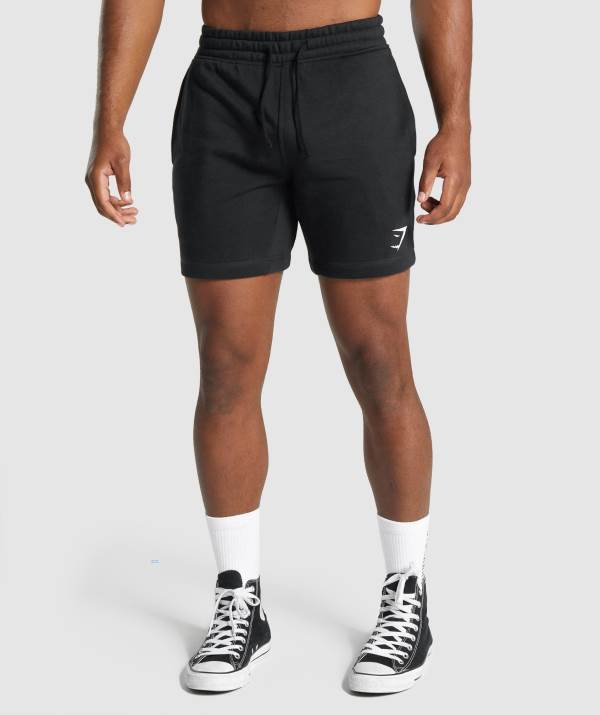 Panske Šortky Gymshark Crest Čierne | CZ8940163